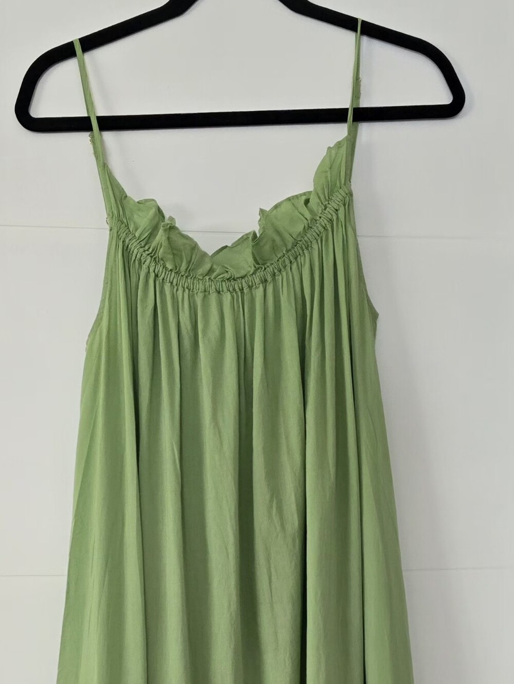 J Crew Re-Imagined Green Tiered Cotton Maxi Dress Size S/M Summer 2022